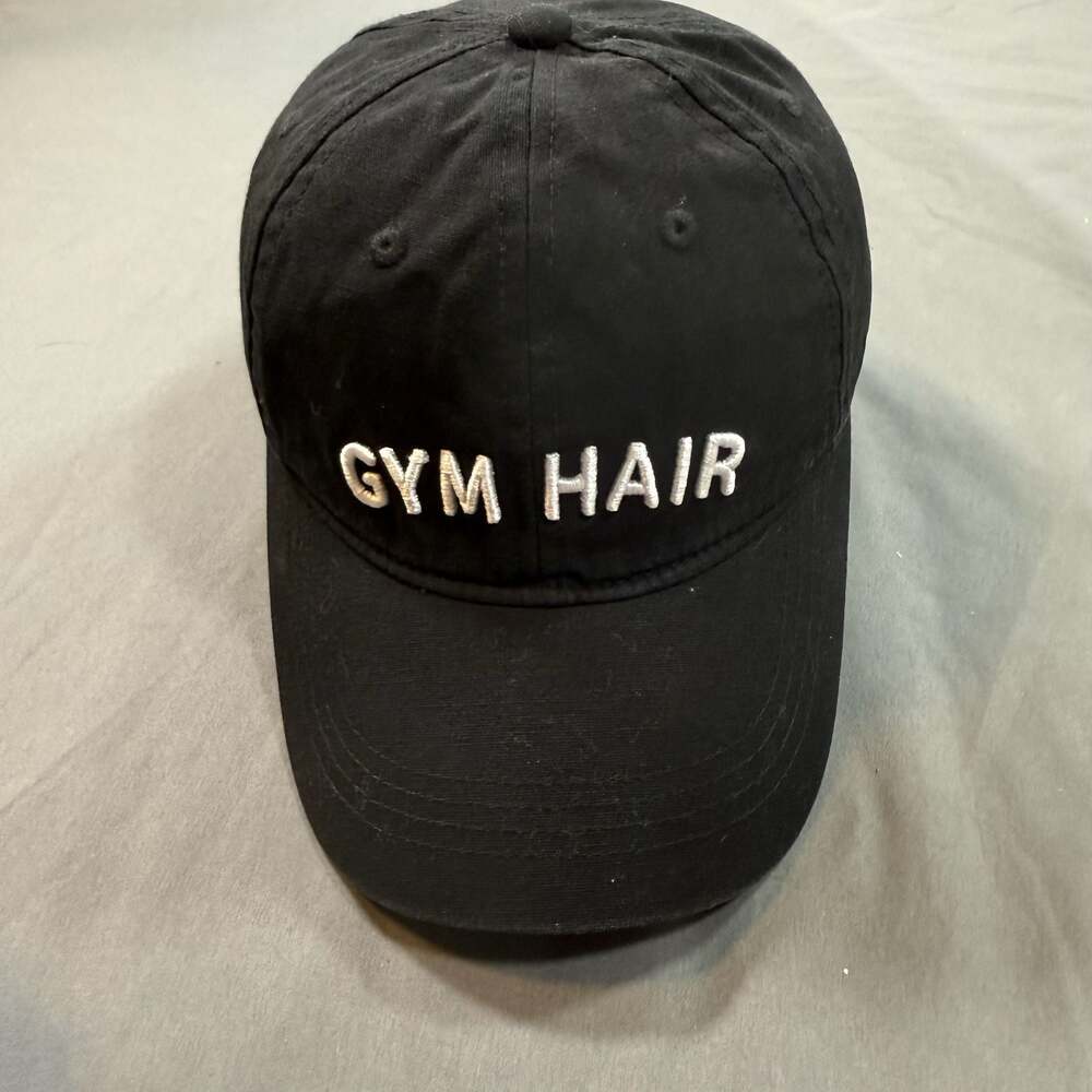 Old Navy Gym Hair Don’t Care Black Embroidered Baseball Cap Adjustable Hat